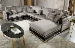 Divano angolare tessuto in poliuretano  Artigianale a prezzo Outlet