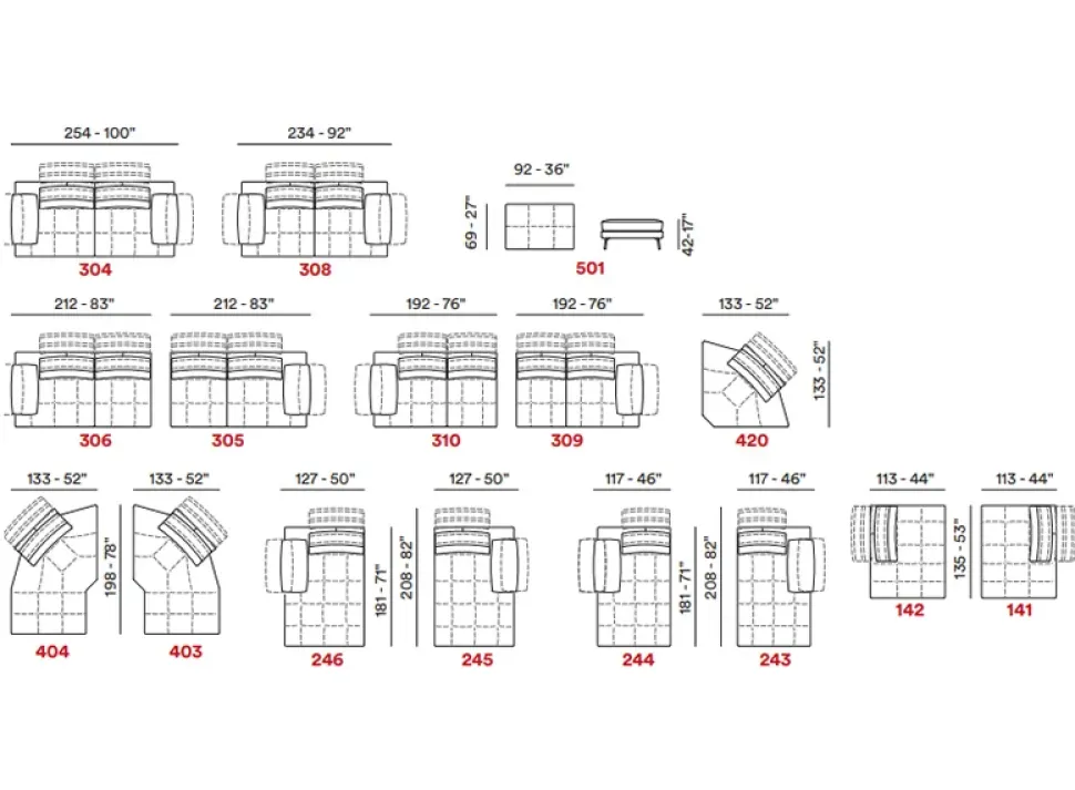 Divano Bucci Max divani in Tessuto a 2228€