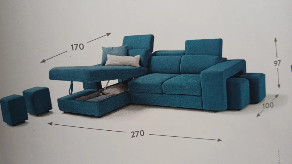 Divano Carlotta chaise longue Artigianale OUTLET 43% sconto!