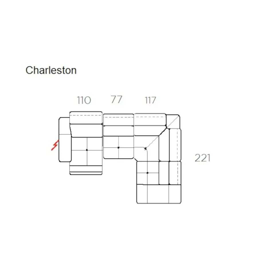 Divano Charleston di Nicoletti home in stile moderno a prezzo Outlet