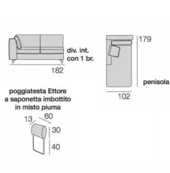 Divano con penisola Ettore Salvetti a prezzo ribassato