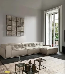 Divano con penisola in Pelle Glamour Doimo salotti