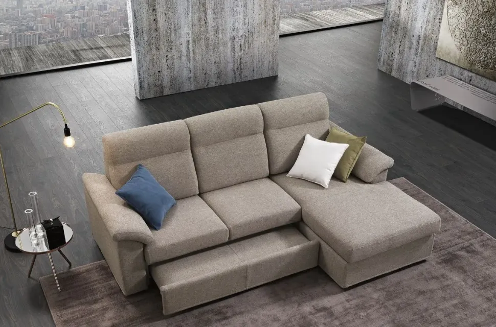 Divano con penisola in stile Moderno Con seduta estraibile con forte sconto