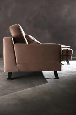 Divano con penisola in Tessuto Qns2 Artigianale