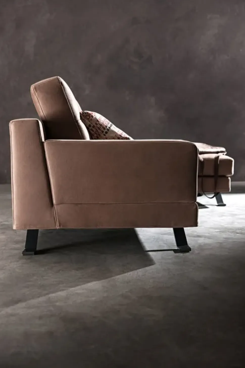 Divano con penisola in Tessuto Qns2 Artigianale