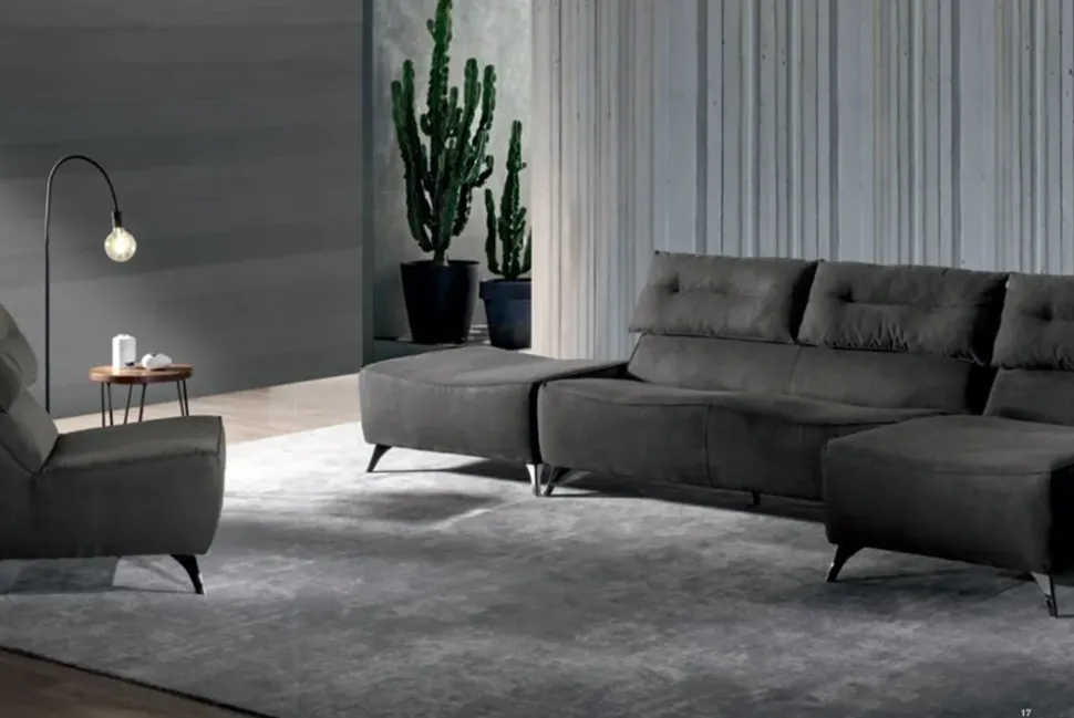 Divano con penisola in Tessuto Alivar Excò