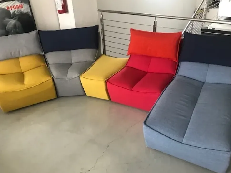 Divano con penisola in Tessuto Hip hop Calia