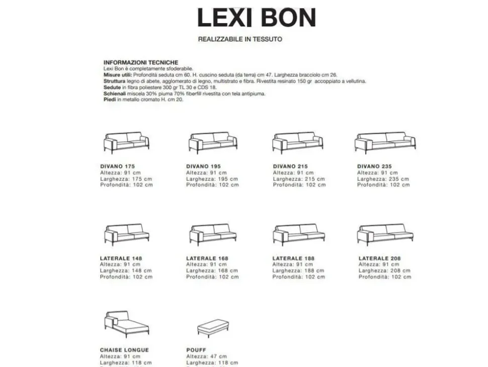 Divano con penisola Lexi bon Excò con forte sconto