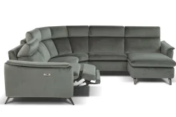 Divano con penisola pelle in poliuretano Nicoletti home a prezzo Outlet