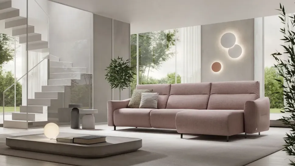 Divano con penisola Samuel Doimo salotti a PREZZO OUTLET scontato del 35%