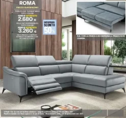 Divano con penisola Sofangel Roma PREZZI OUTLET sconto 50%