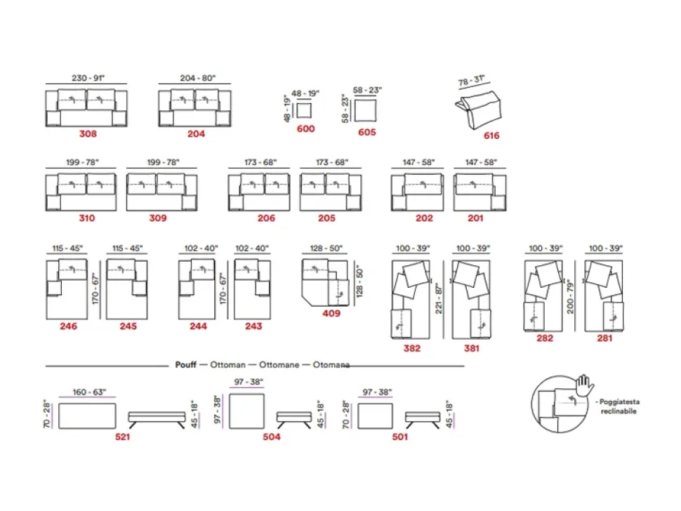 Divano con penisola Soprano Max divani a prezzo scontato