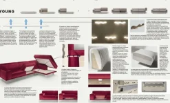 Divano con penisola tessuto in poliuretano  Felis a prezzo Outlet