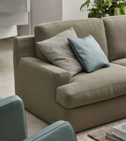 Divano con penisola tessuto modello Oxford regular di Rosini