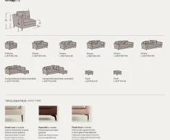 Divano Crisp in Tessuto Samoa a prezzo scontato