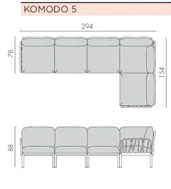 Divano da giardino Nardi modello Komodo 5 SCONTATO