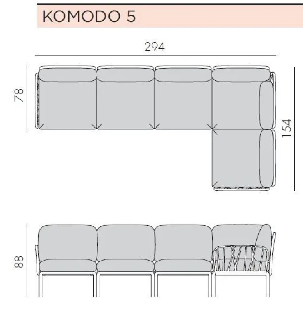 Divano da giardino Nardi modello Komodo 5 SCONTATO