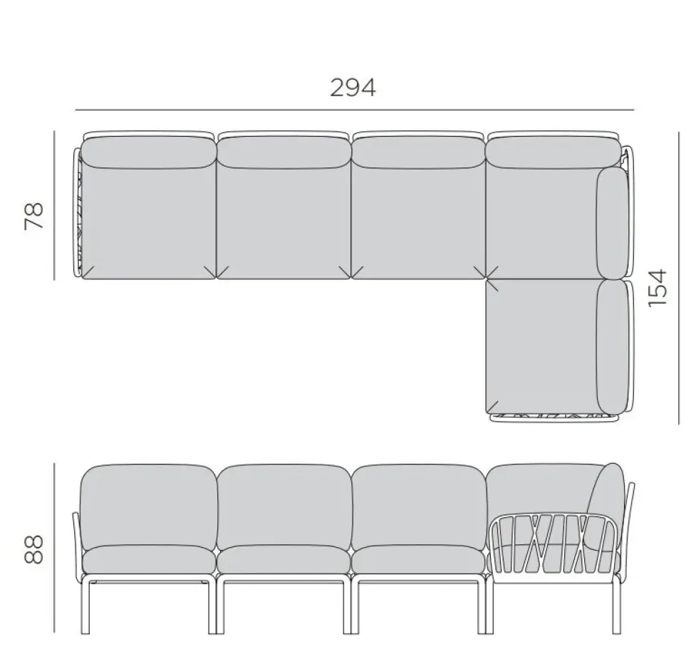 Divano da giardino Nardi outdoor Divano modulare komodo 5 con un ribasso esclusivo