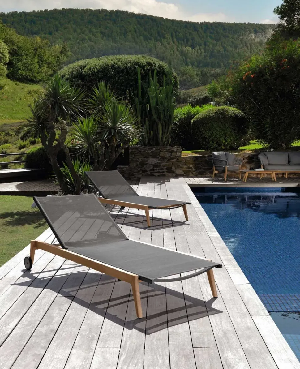 Divano da giardino Talenti outdoor Lettino moon teak talenti con uno sconto esclusivo