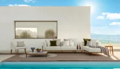 Divano da giardino Talenti outdoor Cleo teak sofa  cm 230  ecru'  A PREZZI OUTLET