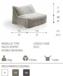 Divano da giardino Talenti Sacco matrimoniale talenti a prezzi outlet