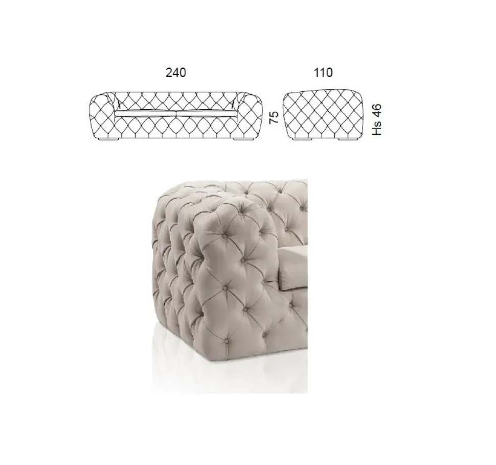 Divano design pelle Divano luxury new yok di Md work con sconto del - 35%