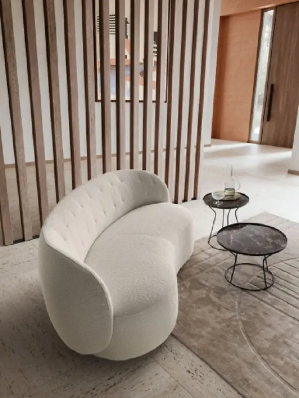 Divano design tessuto Divano 3 posti curvo moby di Artigianale con sconto del - 23%