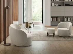 Divano design tessuto Divano 3 posti curvo moby di Artigianale con sconto del - 23%