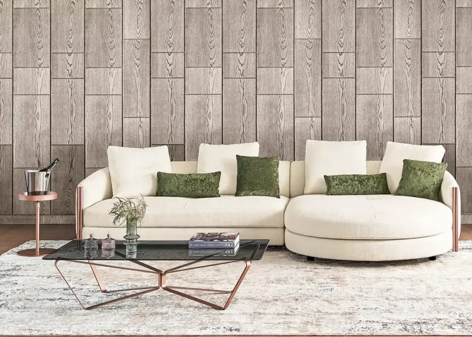 Divano design tessuto Divano componibile bonnie – bontempi di Bontempi con sconto del - 30%