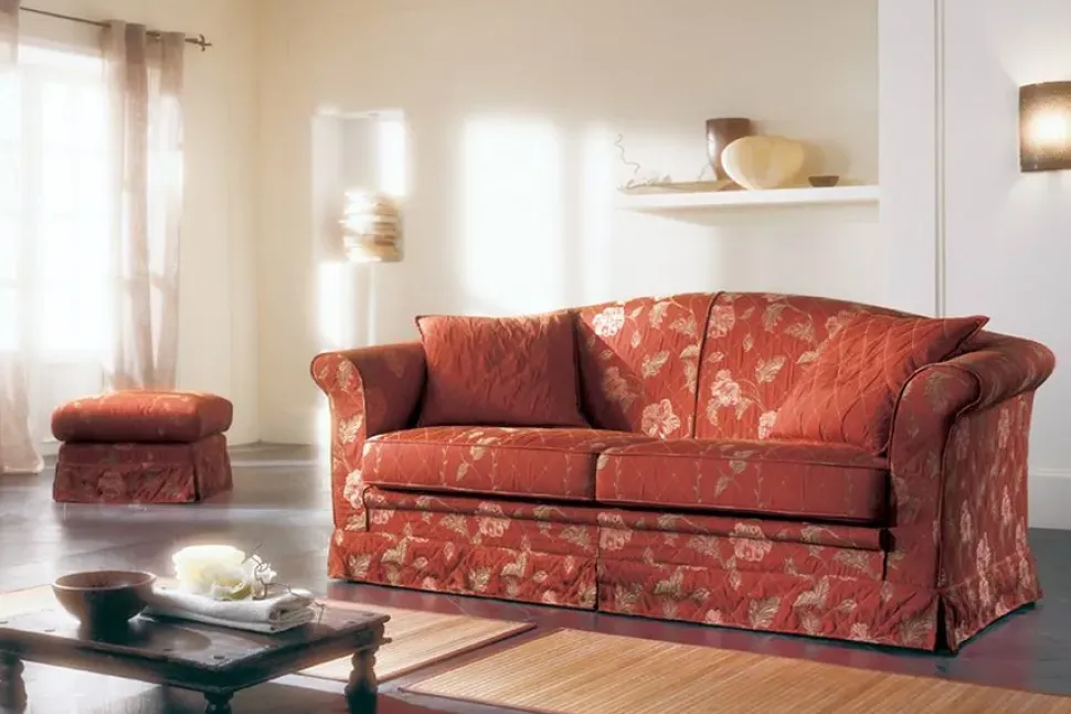 Divano Divano a 3 posti mod.greta rivestito in tessuto operato in promo-sconto del 40% Pandolfi: con uno SCONTO ESCLUSIVO del 40%