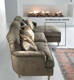 Divano Divano luxury lineare  tessuto in misto piuma  Md work a prezzo Outlet