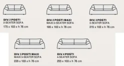 Divano Divano piuma vari tessuti  Md work a PREZZO OUTLET