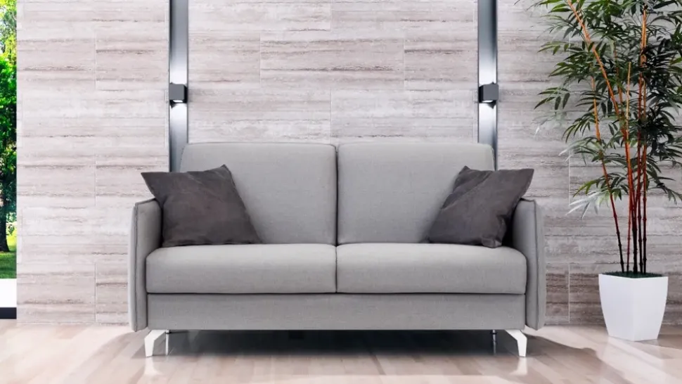 Divano Divano-letto mod.slim riv.in pelle spessorata Artigianale in OFFERTA - 50%