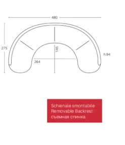 Divano elisir tessuto in misto piuma Md work in Offerta Outlet