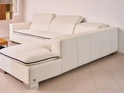 Divano Enrico coveri pelle in misto piuma Epoque in Offerta Outlet