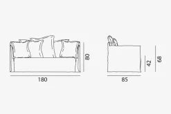 Divano Ghost 10 di Gervasoni, 2 posti. Prezzo speciale. Comfort assicurato.