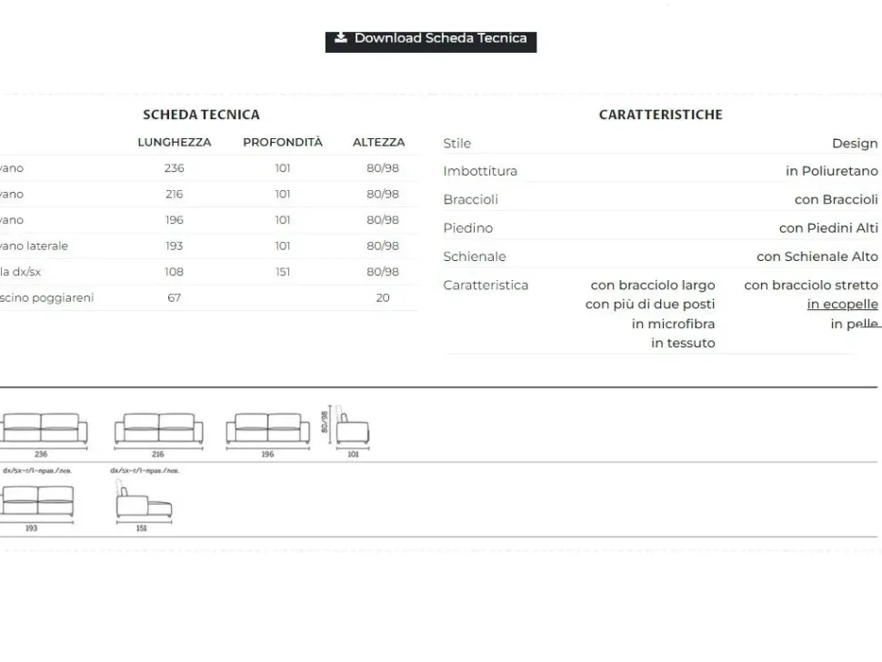 Divano in Pelle stile moderno modello Horizon scontato - 32%