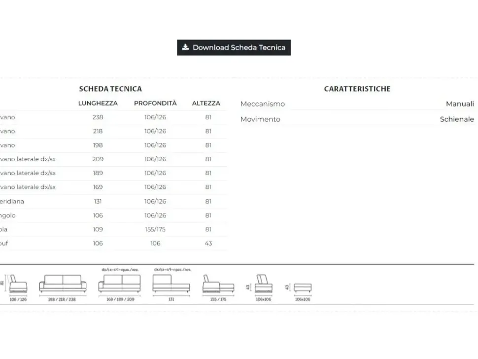 Divano in Tessuto stile design modello Movie scontato - 20%