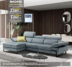 Divano in Tessuto stile design modello Madrid scontato - 50%