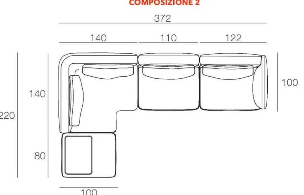 Divano in Tessuto stile moderno modello Kant scontato - 41%