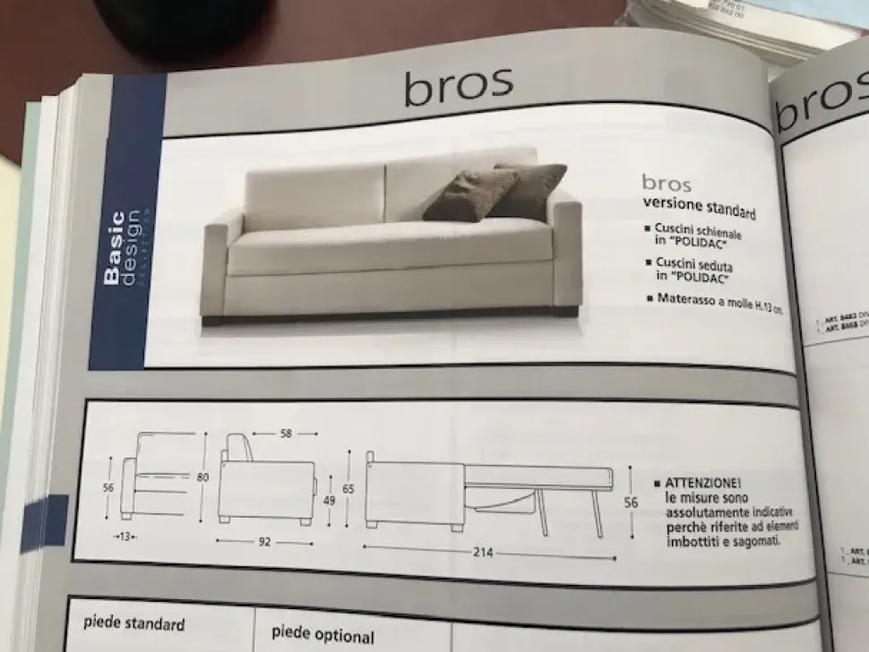 Divano letto Bros Ventura divani: SCONTO ESCLUSIVO