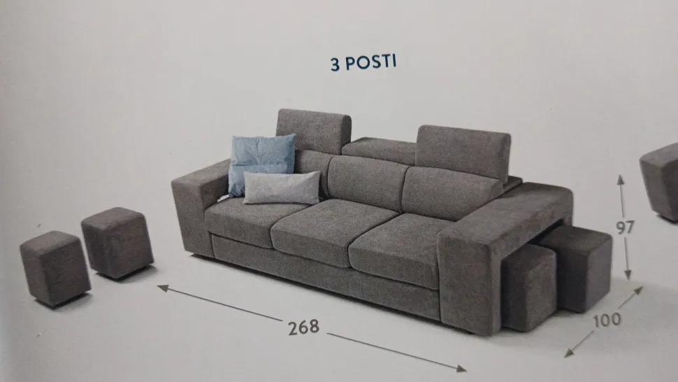 Divano letto Carlotta 3 posti, offerta Outlet a 1370€. Arreda con stile!