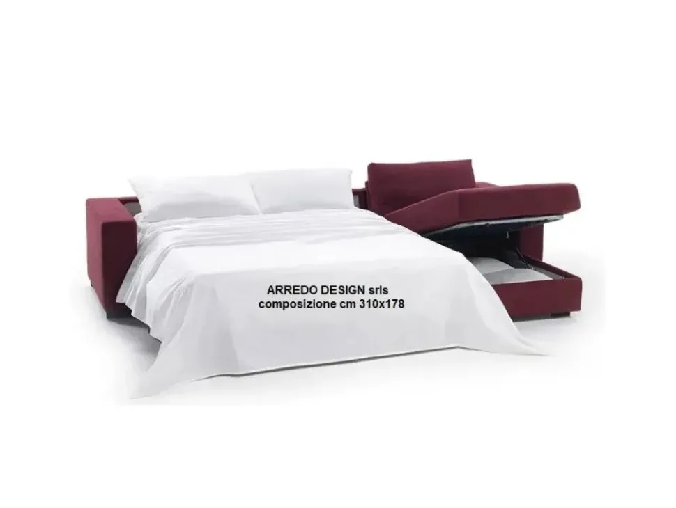 Divano Letto con penisola modello Dieci * di Biba salotti a prezzi outlet