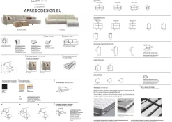 Divano Letto con penisola modello Elba di Rosini con forte sconto