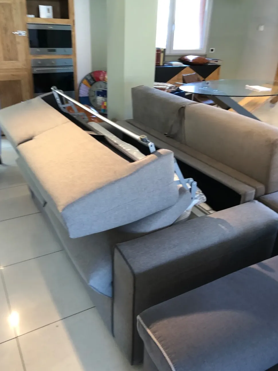 Divano letto in Tessuto Divano letto con materasso alto 20cm Artigianale