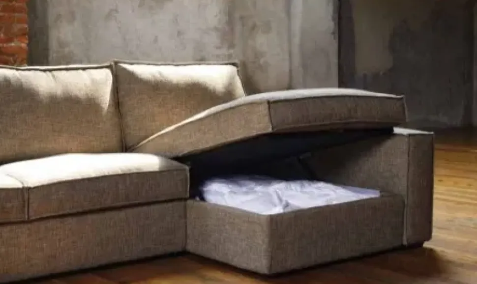 Divano letto tessuto in misto piuma Md work a prezzo scontato