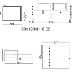 Divano letto tessuto in poliuretano Dienne salotti a prezzo Outlet