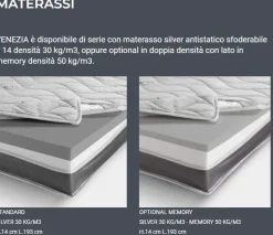 Divano letto Venezia up Rosini in Tessuto a 2590€