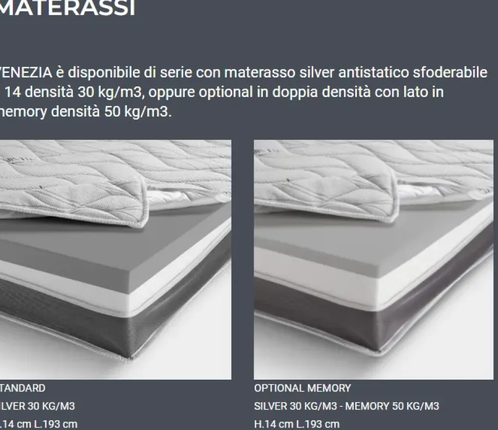 Divano letto Venezia up Rosini in Tessuto a 2590€