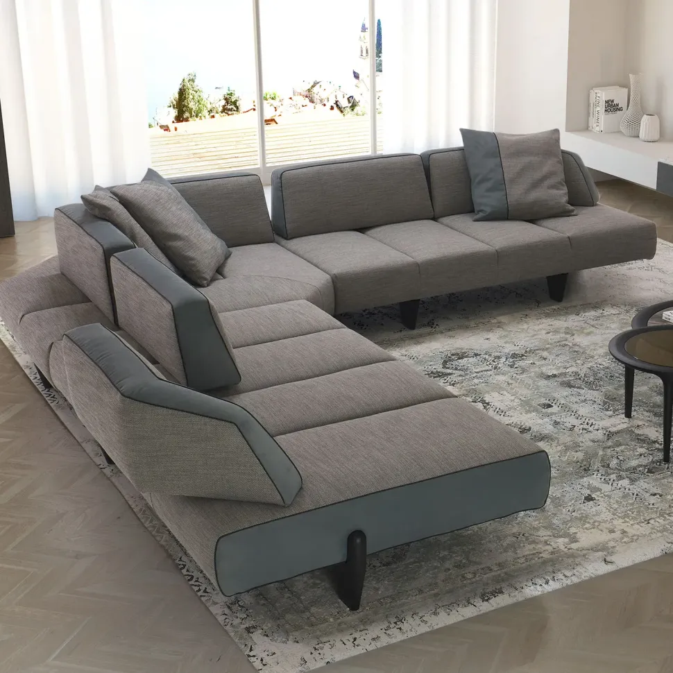 Divano Leyton outlet tessuto in poliuretano Diotti.com a prezzo Outlet